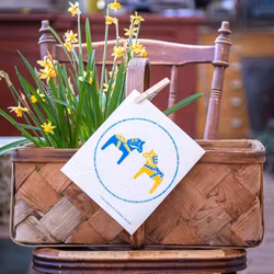 Geschirrtuch Dala Horse Blau / Gelb