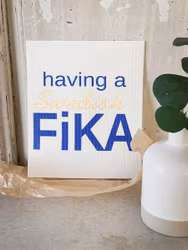 Disktrasa, having a Swedish Fika, 18x20 cm