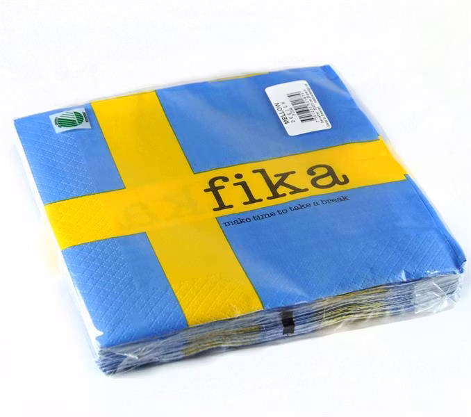 Lunchservett, Swedish flag, Fika