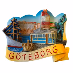 Poly Magnet Göteborg mit Krone, 6 x 5 cm