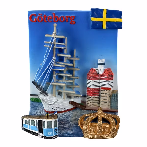 Magnet Göteborg collage med krona