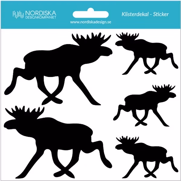 Dekalark älgsiluett 5st