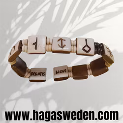 Armband 'Viking Symbol' Handmade from Bone med präglade bokstäver