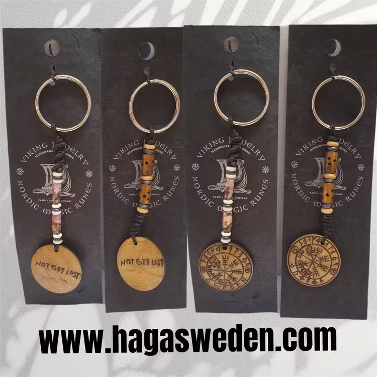 Nyckelring 'Viking Symbol' Handmade from Bone