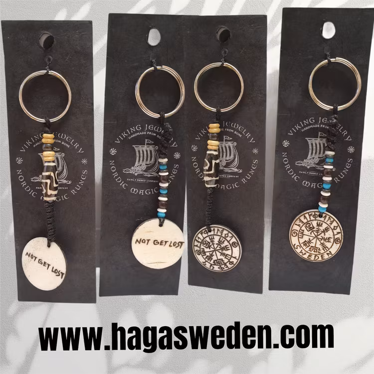 Nyckelring 'Viking Symbol' Handmade from Bone