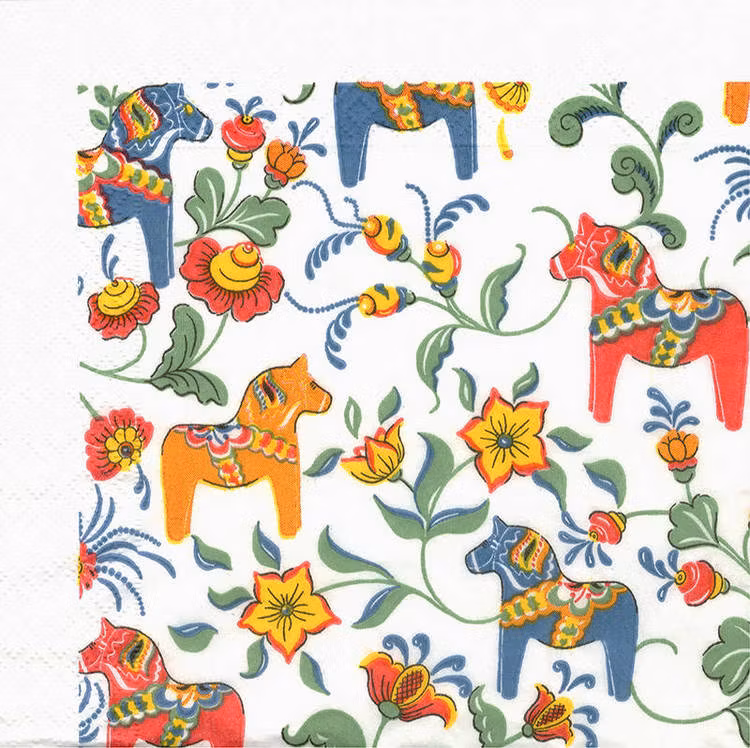 Lunchservett, Leksand Vit, 33 x 33 cm