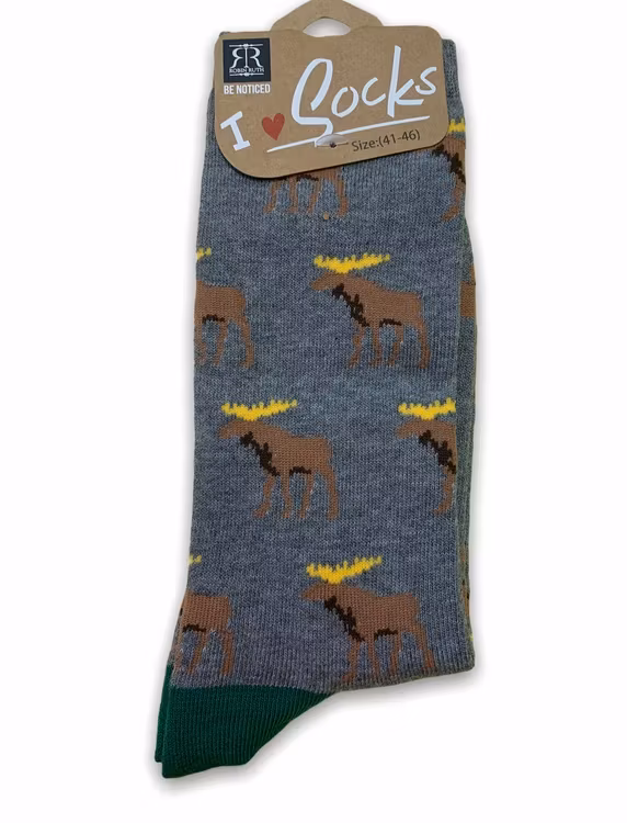 Strumpor, Älg, grå/grön