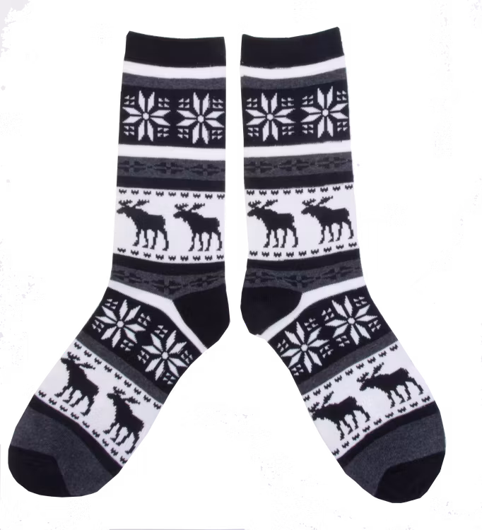 Herrstrumpor, älg vit/svart (41–46)