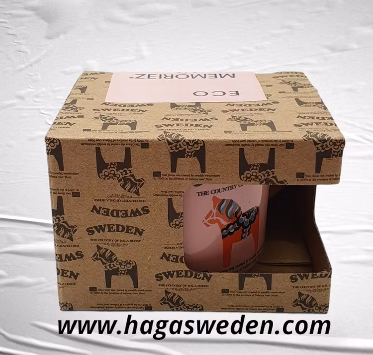 Mugg- Memoriez, Dala Horse Classic, Smal, With Story, Pink