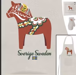 Förkläde Dalahäst, Natur färg