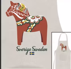 Förkläde Dalahäst, Natur färg