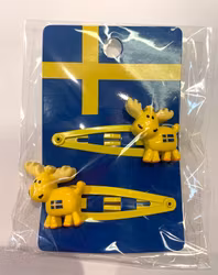 Hårspänne älg gul