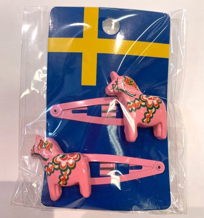 Hårspänne dalahäst rosa