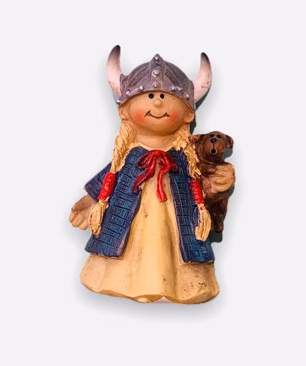 Handmålad viking figur: Flicka, 8,5cm