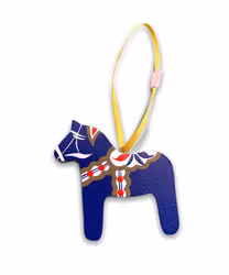 Julgranshänge Dalahäst blå