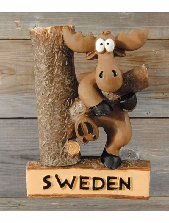 Magnet älg med träd, 7x5 cm