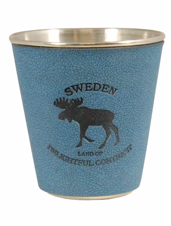 Shotglas älg, metall och läder