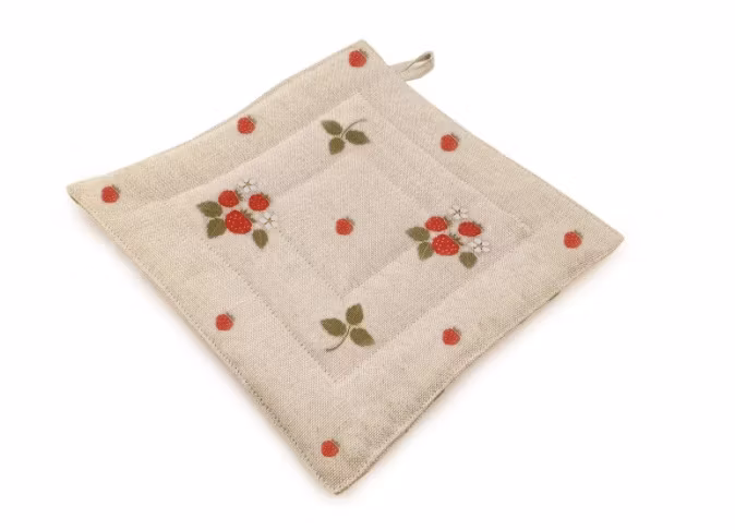 Grytlapp jordgubbar, 22x22 cm