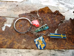 Nyckelring Göteborg vapen, Spårvagn, svensk flagga