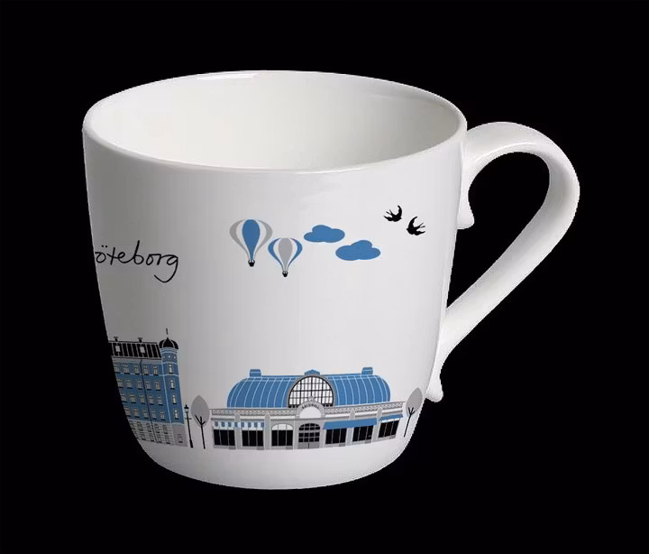 Mugg med Göteborgsmotiv Chinabon porslin