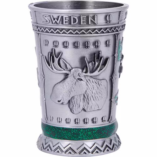 Shotglas metall Älg, 6cm