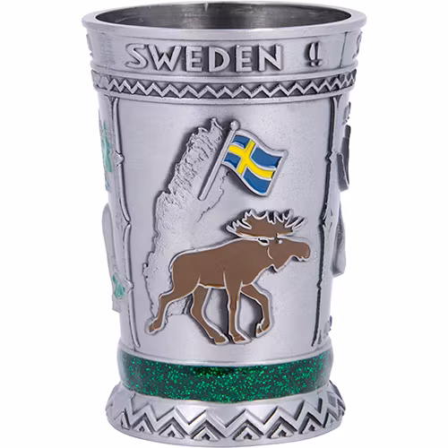 Shotglas metall Älg, 6cm