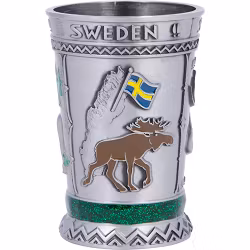 Shotglas metall Älg, 6cm
