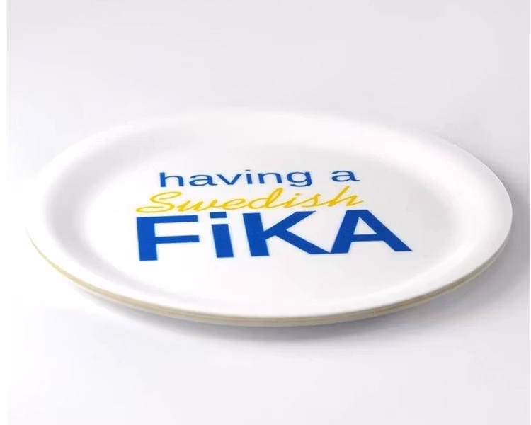 Glasunderlägg kant, having a Swedish Fika, Ø 10 cm