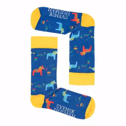 Strumpor: Dalahäst blå Unisex