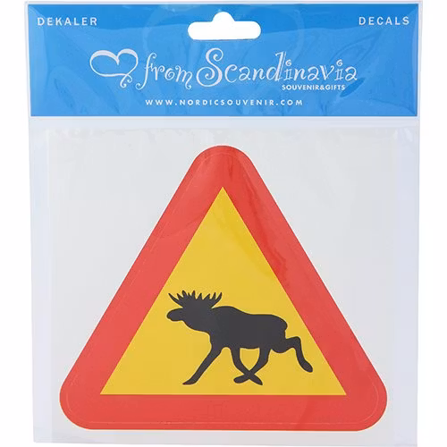 Dekal älg varning 10,5cm