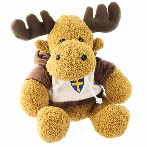 Gosedjur, Sittande älg med luvtröja 19cm