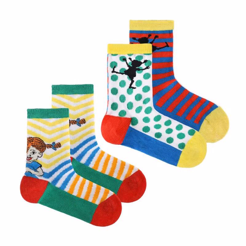 Barnstrumpor: glada Pippi 2 par