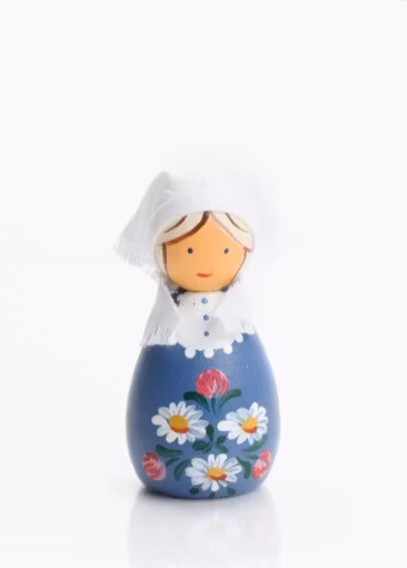 Liten trädocka blå blom