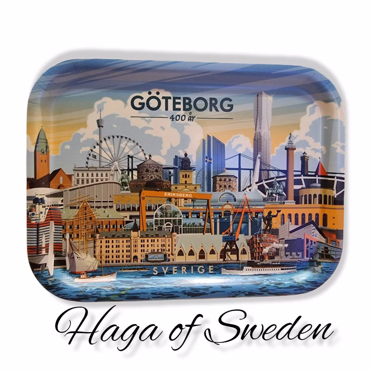 Bricka Göteborg 400 år, 20x27 cm