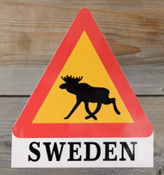 Dekal Älg varning, Sweden