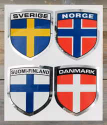 Dekal 4st Nordiska Länders flagga