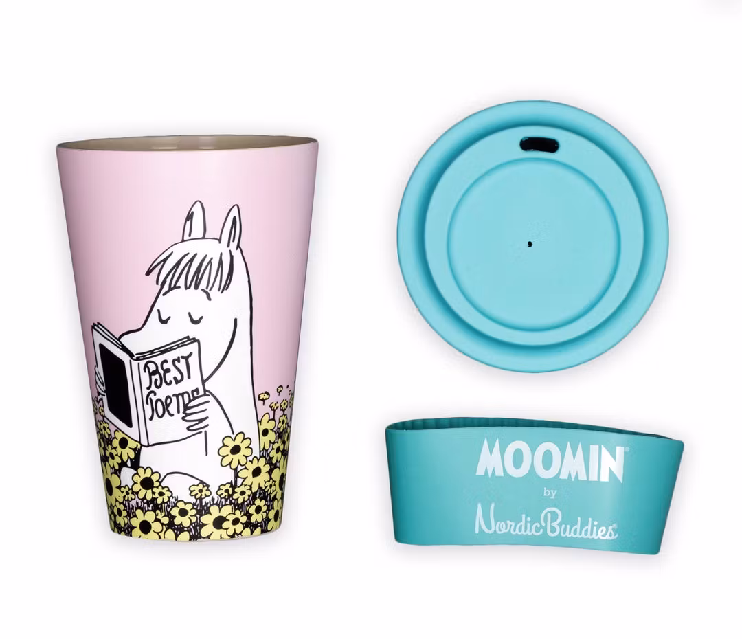 Mugg Take Away: Snorkfröken läser, biologiskt nedbrytbar