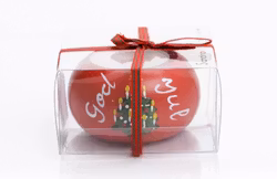 Värmeljusstake i Present ask, Handmålad