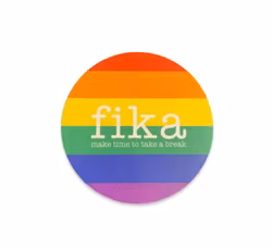 Glasunderlägg, Fika, regnbågen / Pride, 9cm