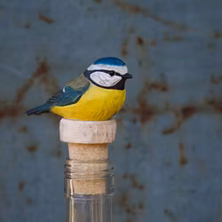 Flaskkork Blåmes, handsnidad i trä