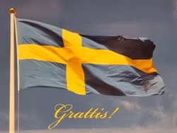 Vykort : Swedish flag, 170 x 115 mm