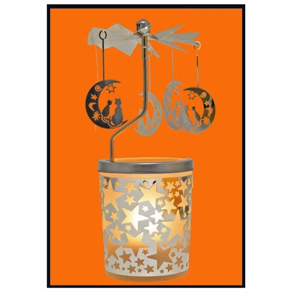 ÄNGLASPEL: Ljuslykta Karusell, Katter på månskära