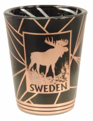 Shotglas Sweden Älg svart, koppar
