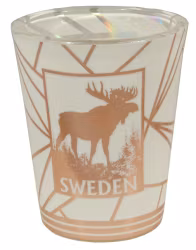 Shotglas Sweden Älg vit, koppar