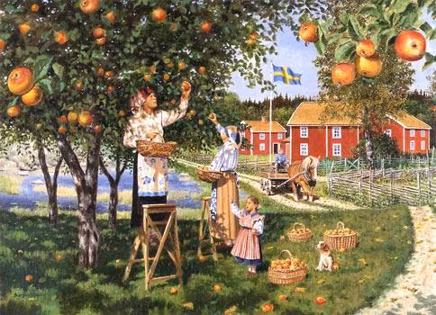 Mini Poster, 28 x 21 cm A4. Svensk motiv