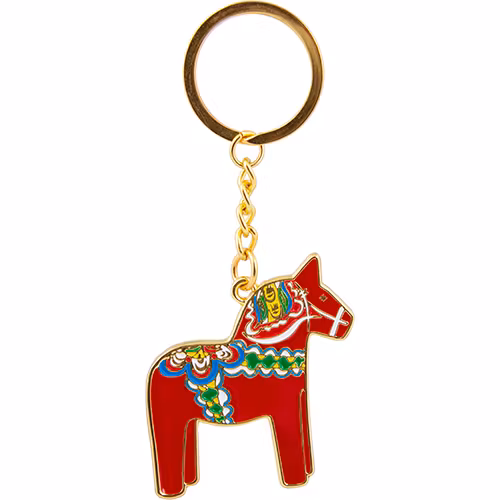 Nyckelring i metall Dalahäst