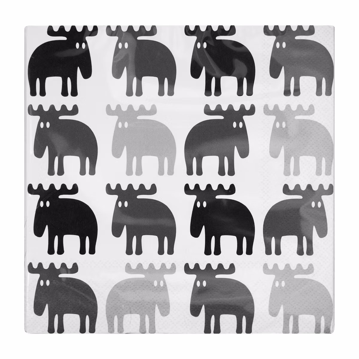 Lunchservett älg, svart & grå