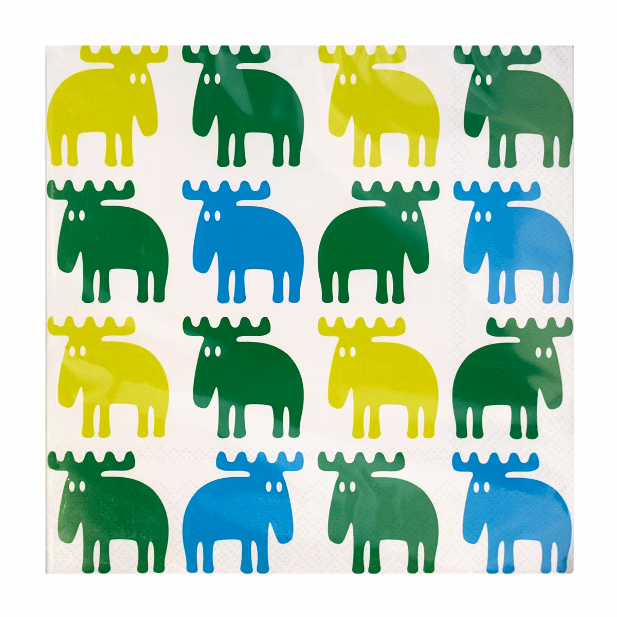 Lunchservett älg, grön & turkos