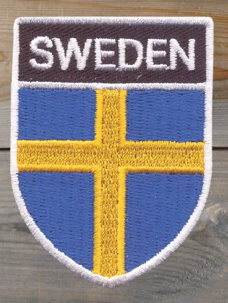 Broderat tygmärke Sverige Sköld Flagga