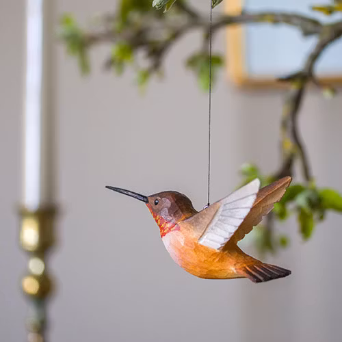 Handsnidad  Rostkolibri i par